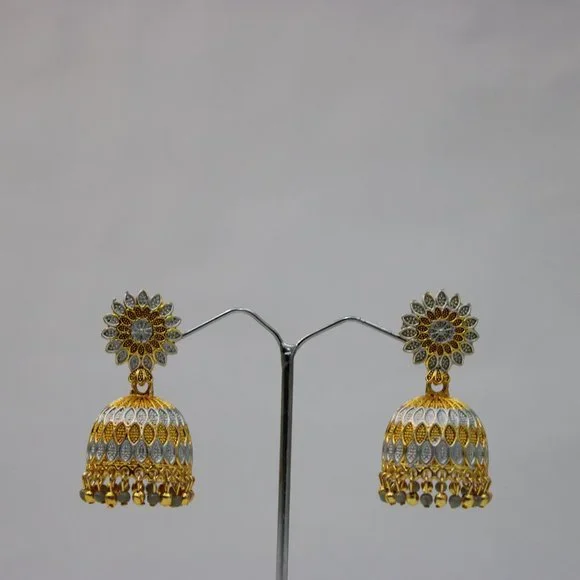 Gold Earrings Gold Plated Earrings Gold Jhumka Gold Plated jhumka - Picture 3 of 3